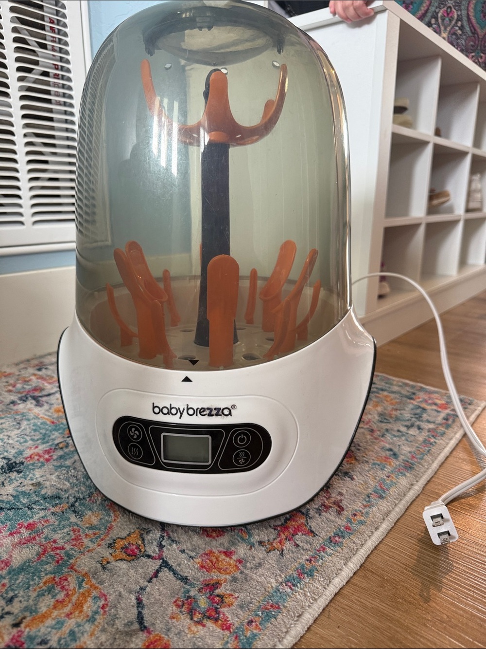 Baby Brezza Electric Bottle Sterilizer & Dryer - White with Orange Interior
